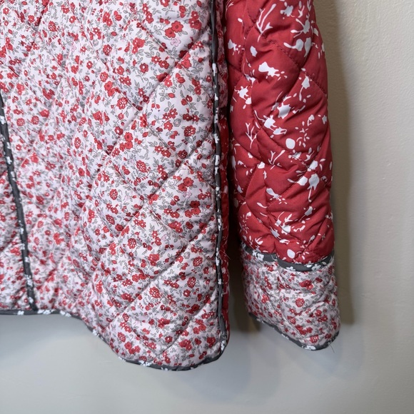 The Carmen Vibrant Micro Floral Patchwork Cropped Coat Quilted Puffer Jacket - Picture 9 of 15